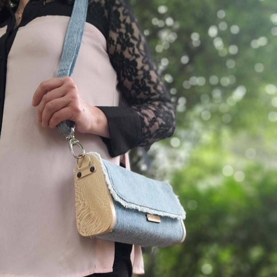 Mini sac bois et jean 113