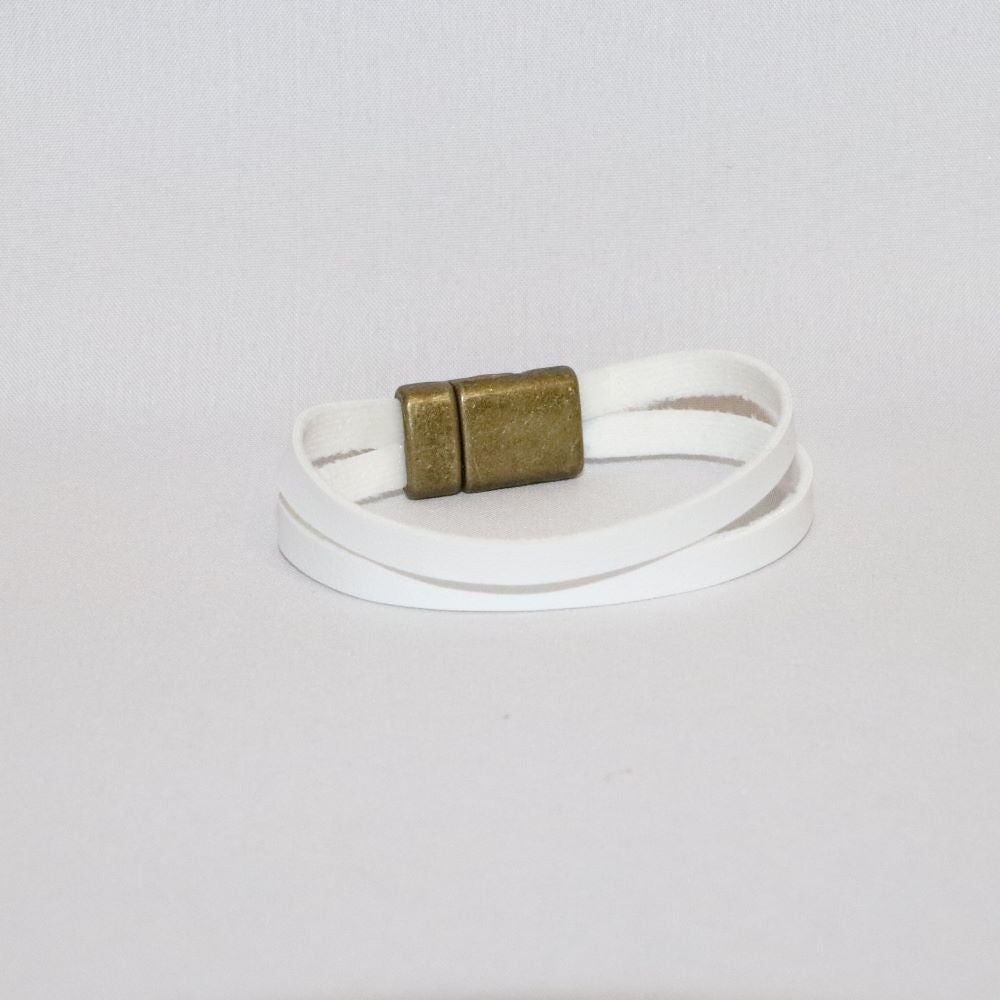 bracelet double blanc en alter cuir de raisin