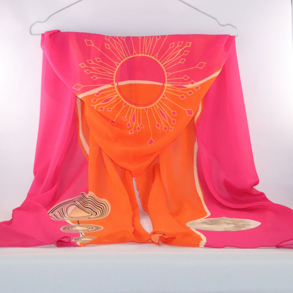 Foulard fuchsia et orange