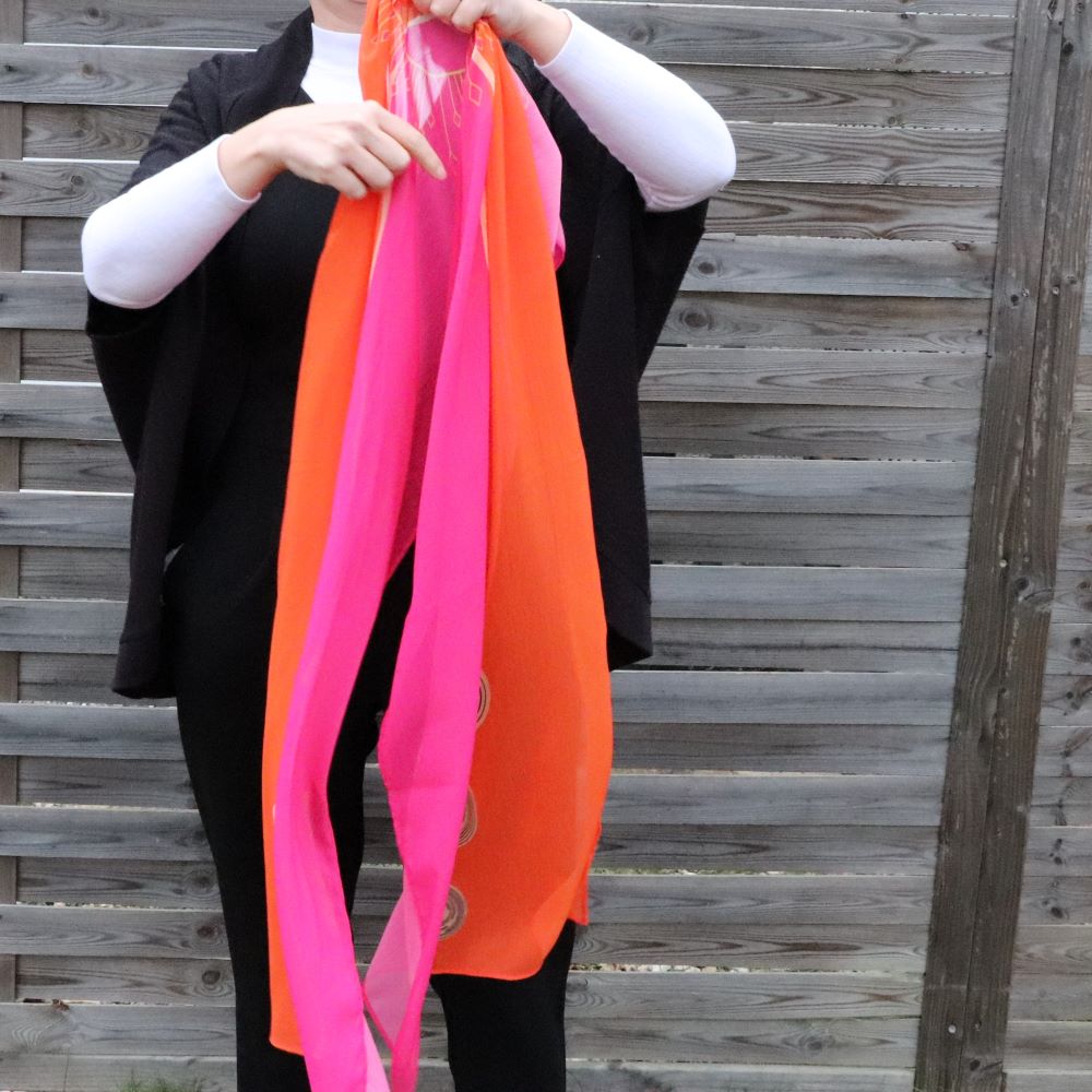 Foulard fuchsia et orange