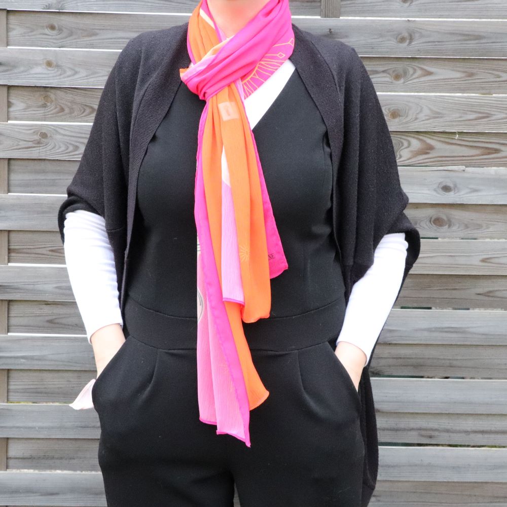 Foulard fuchsia et orange