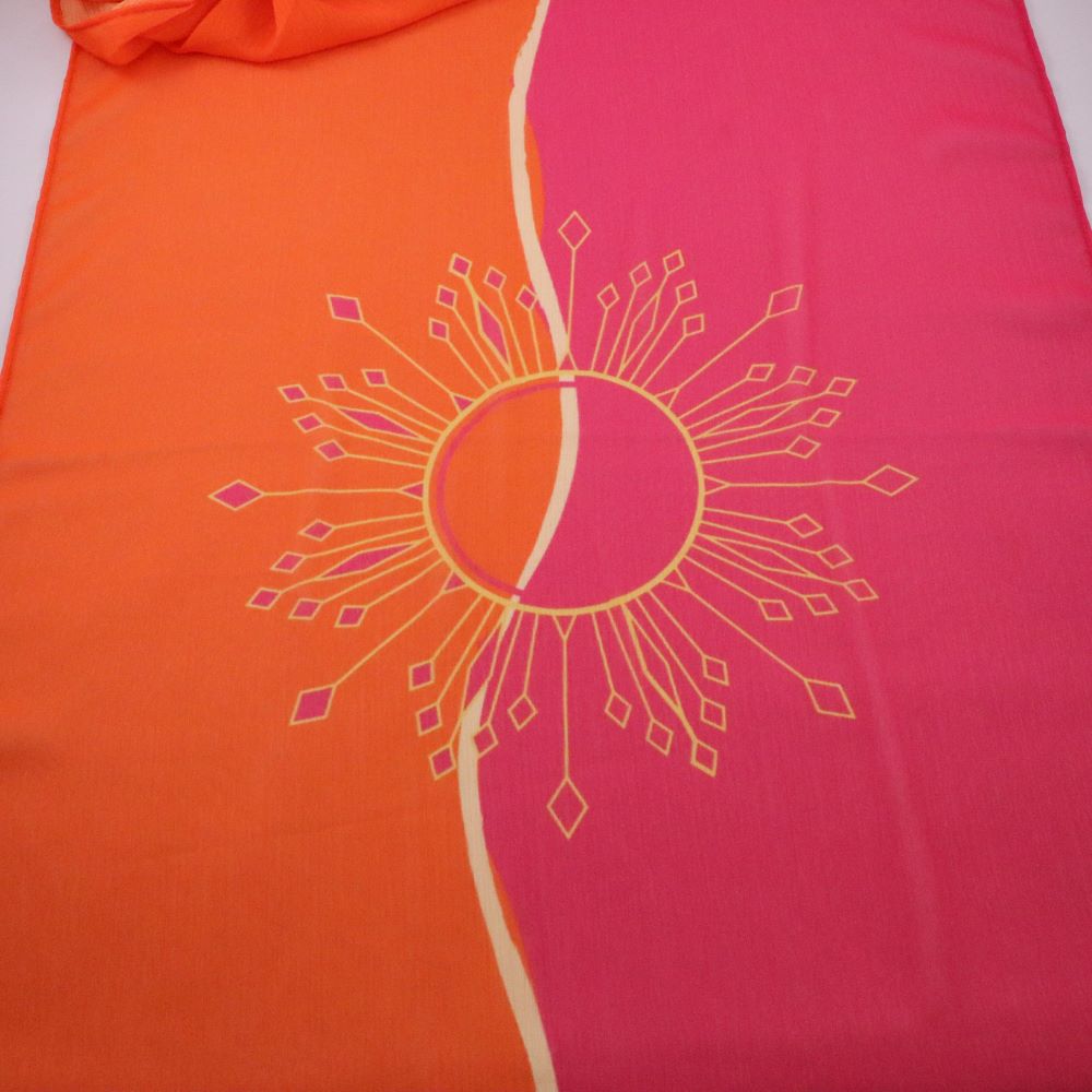 Foulard fuchsia et orange