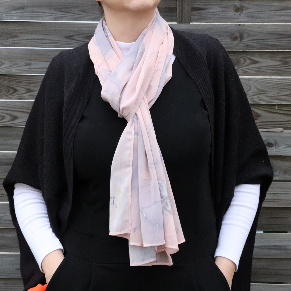 Foulard rose poudré