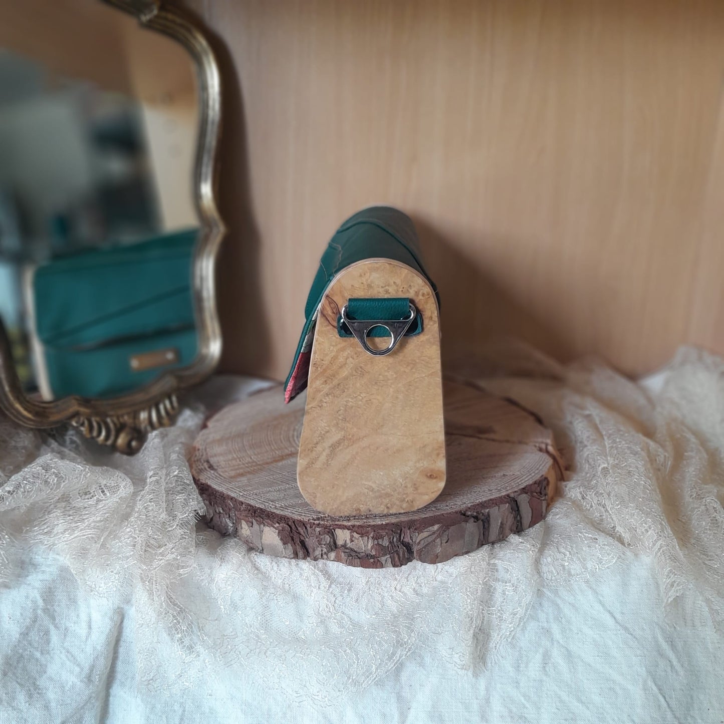 Mini sac bois et alter-cuir de raisin vert 140