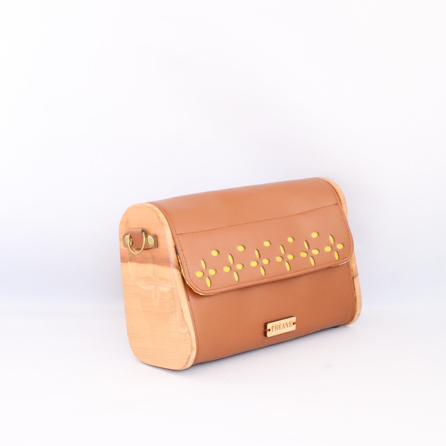 Mini sac bois et alter-cuir de raisin caramel 109