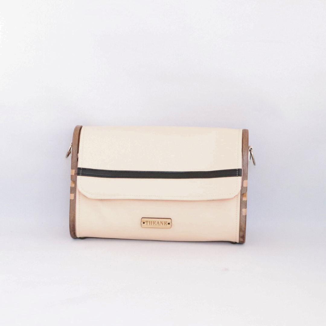 Mini sac bois et alter-cuir de raisin sable et noir 111