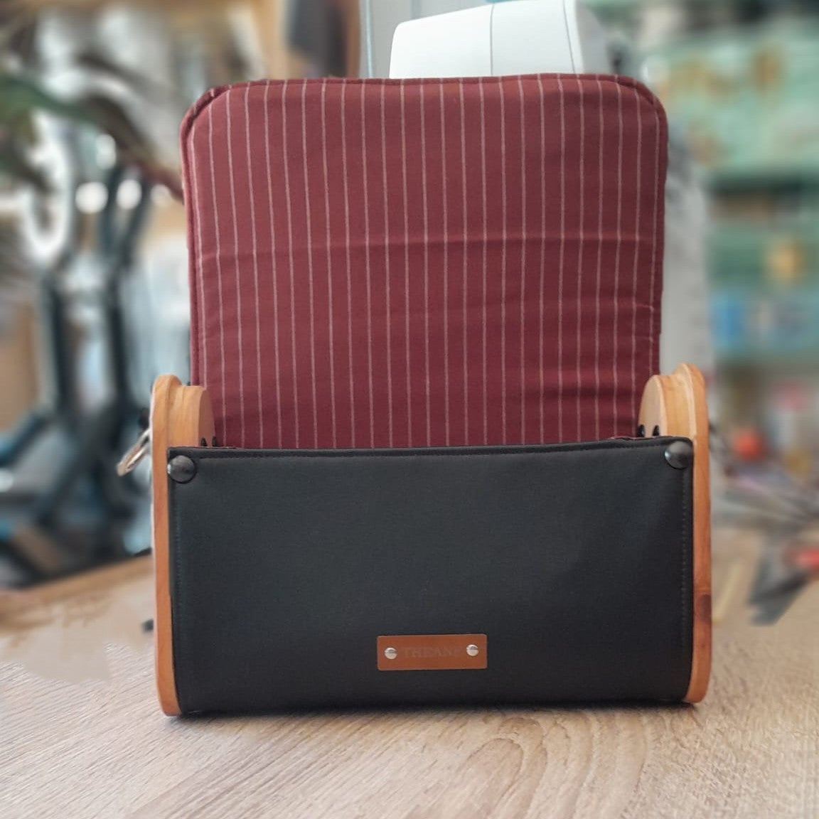 Mini sac bois, alter-cuir de raisin noir et liège imprimé 138
