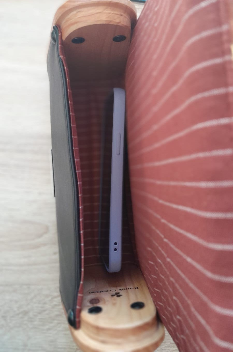 Mini sac bois, alter-cuir de raisin noir et liège imprimé 138