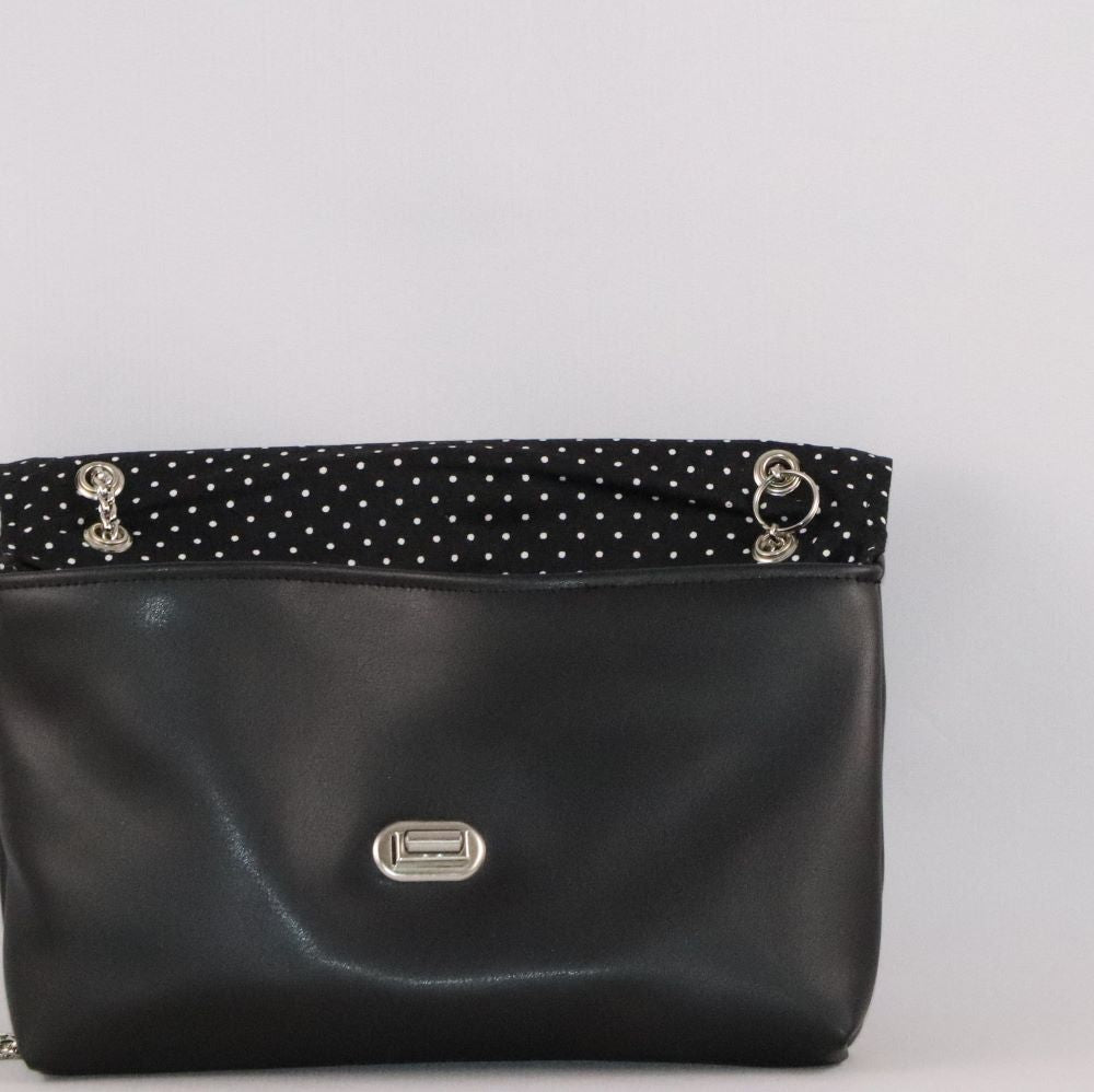 mini sac alter-cuir de raisin noir détail fermeture de la chaînette