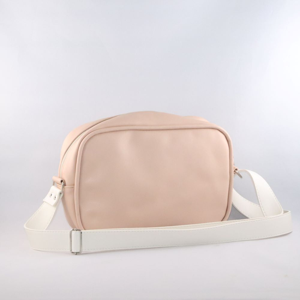 petit sac matelassé alter-cuir de raisin végan beige rosé de dos