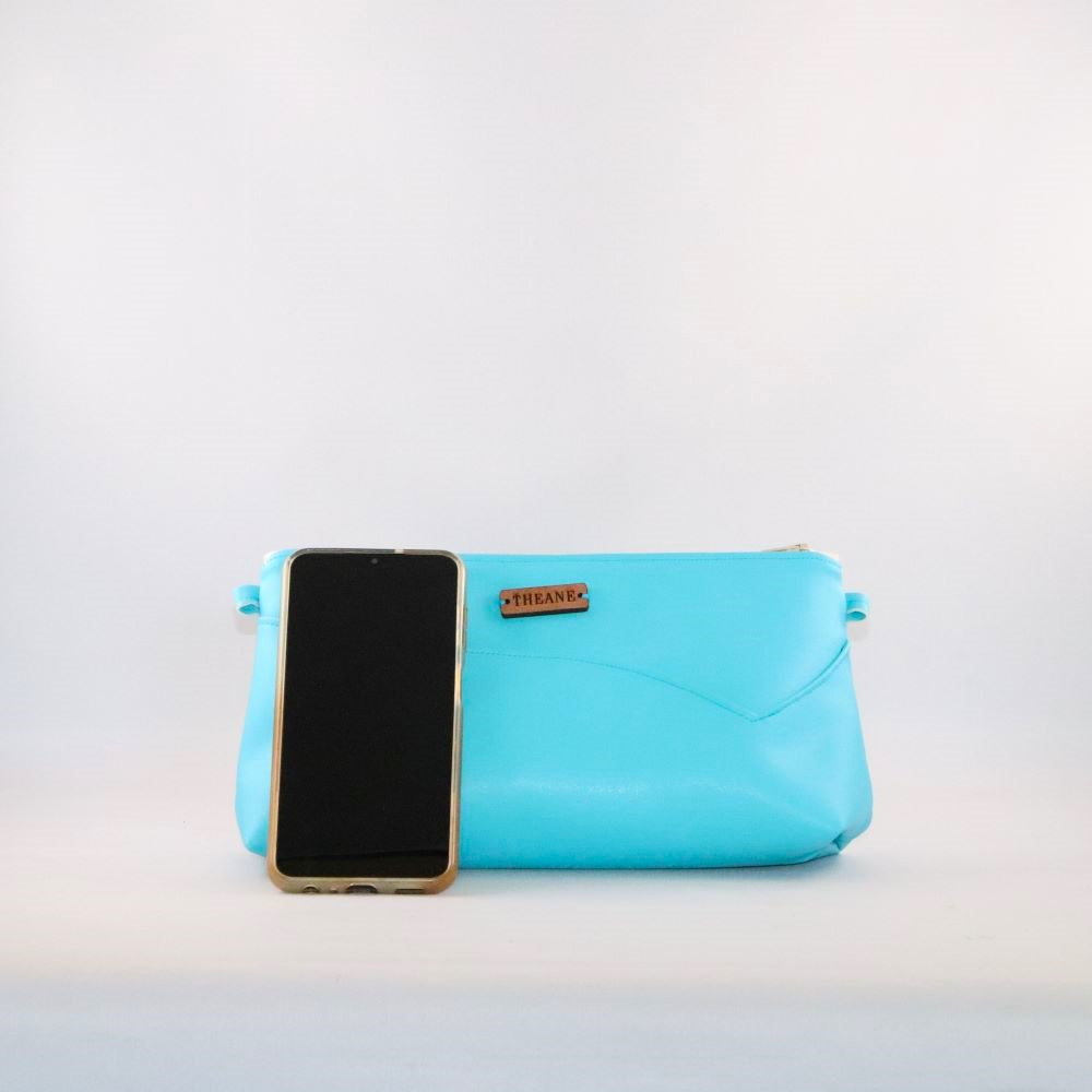 sac baguette grapeskin turquoise aec téléphone