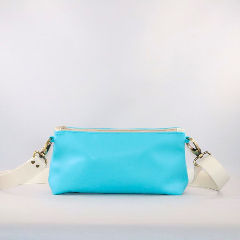 sac baguette alter-cuir de raisin turquoise de dos