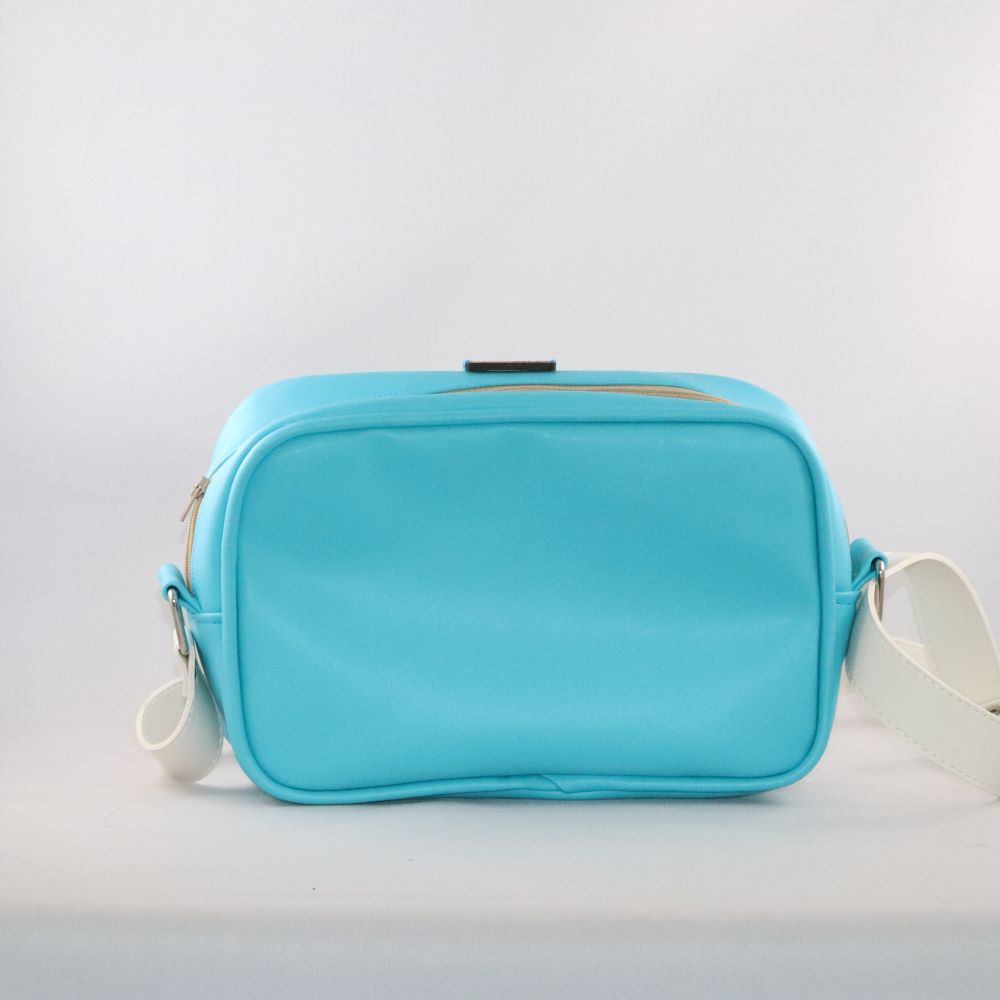 sac matelassé alter-cuir de raisin turquoise de dos