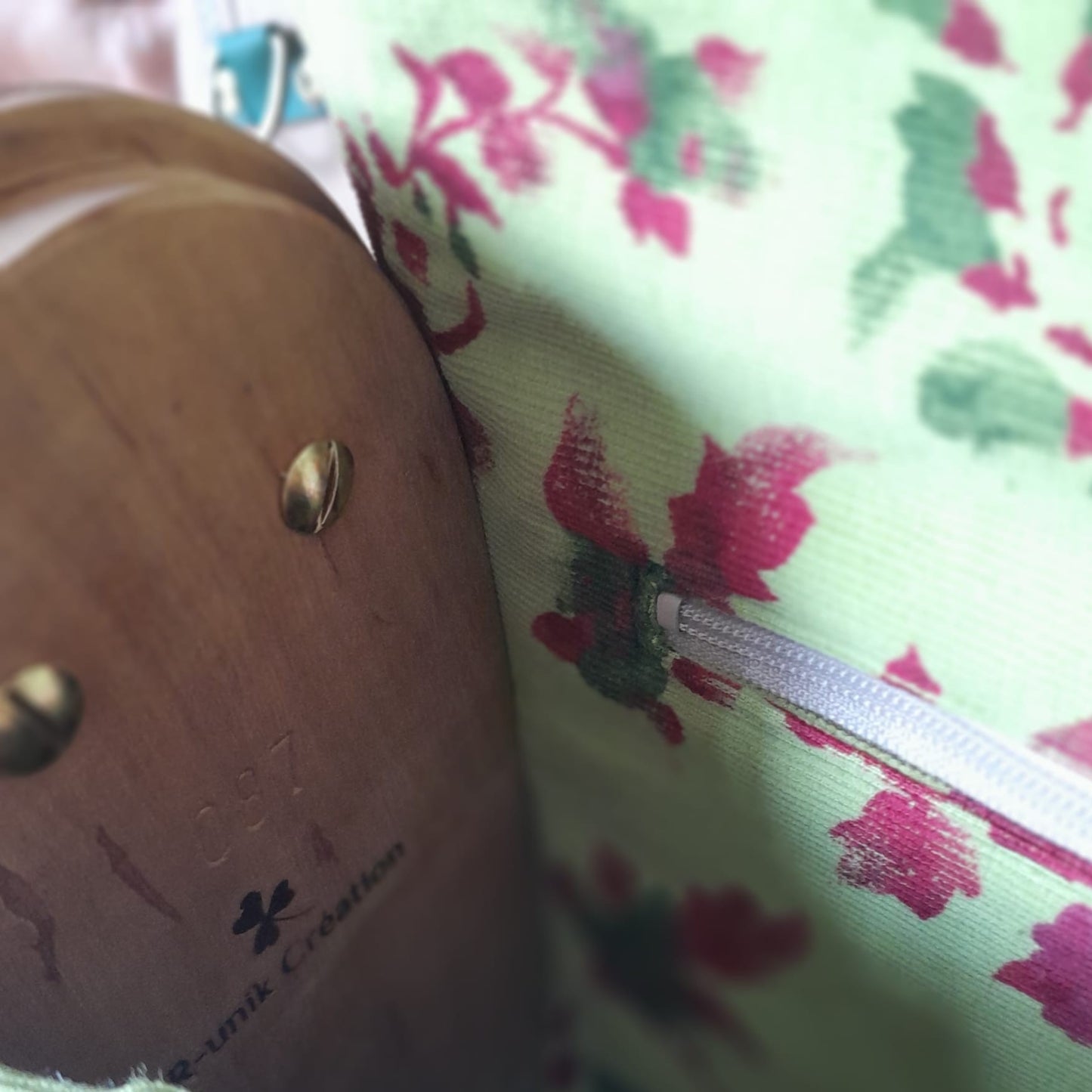 Petit sac cartable bois et alter-cuir de raisin vert 87