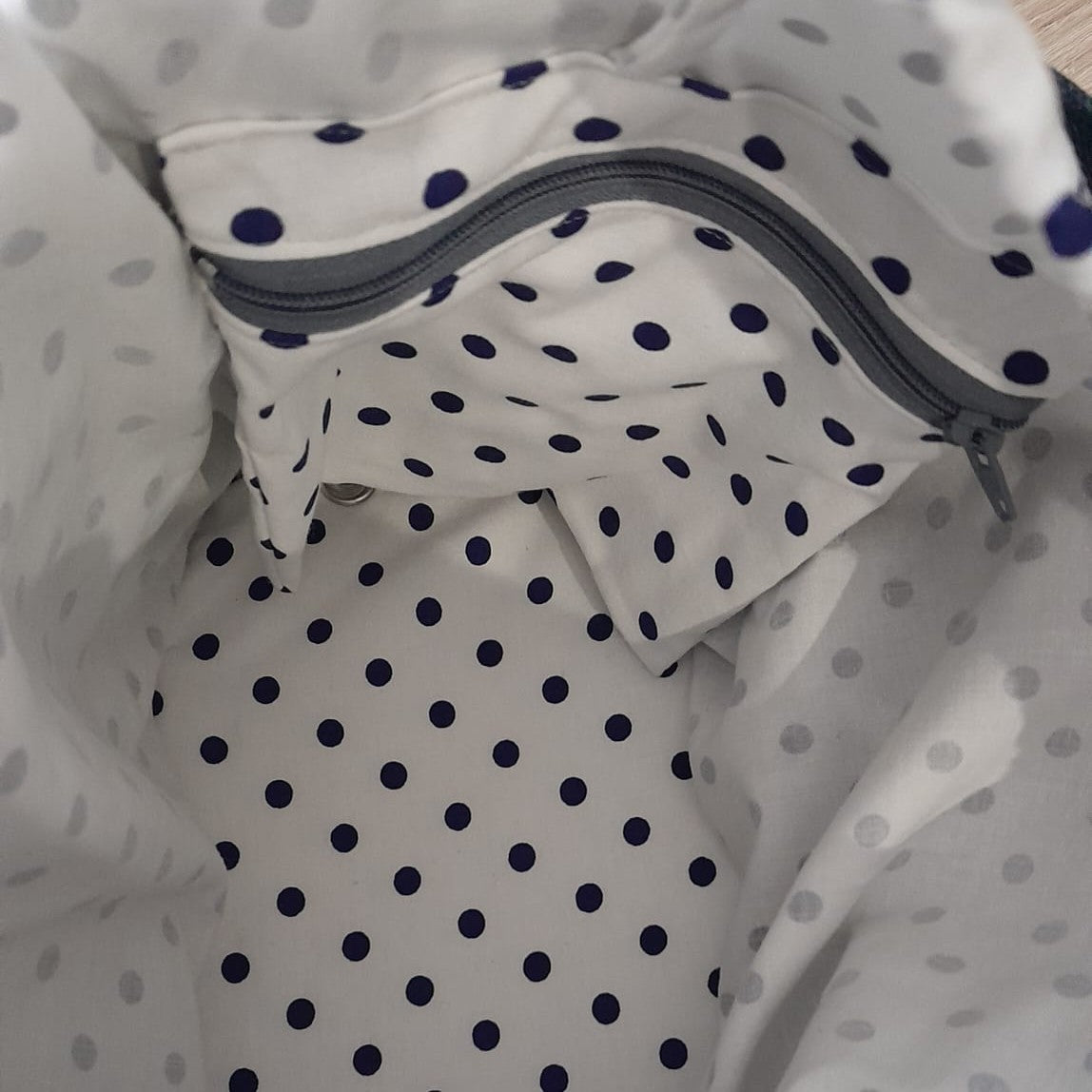 Sac-panier en jean et poignées en bois 133
