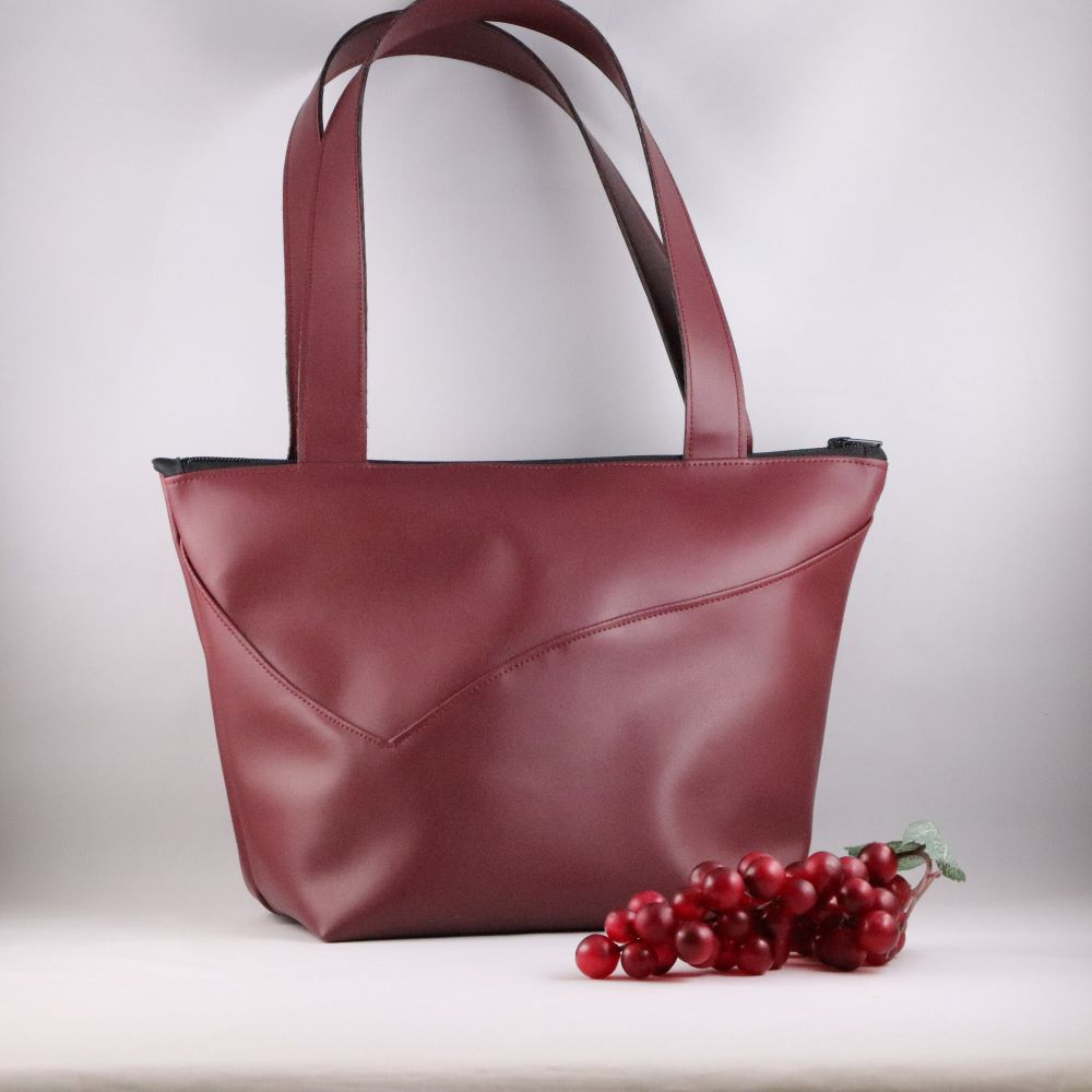 Sac trapèze alter-cuir de raisin