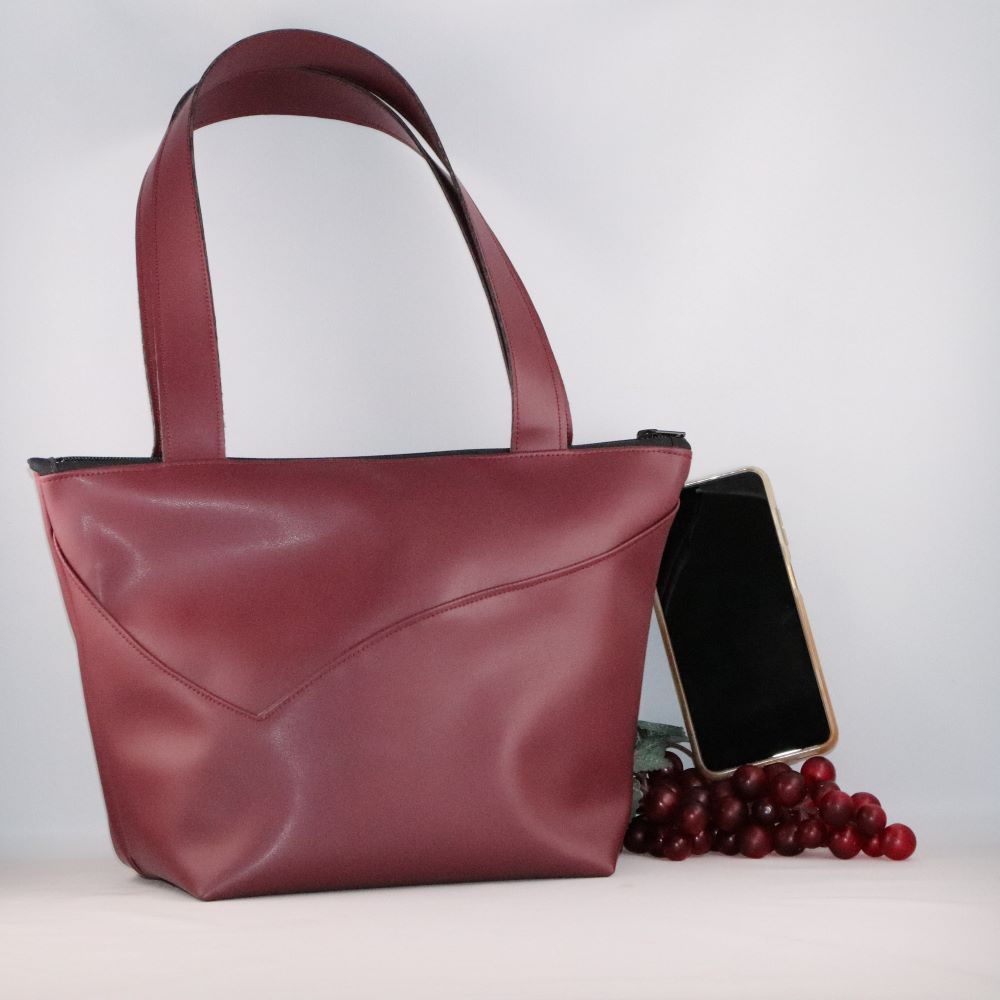 Sac trapèze alter-cuir de raisin