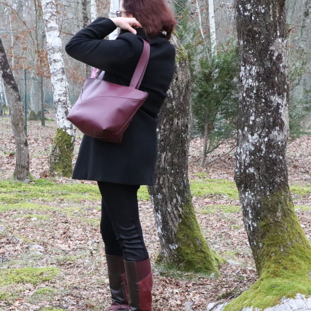 Sac trapèze alter-cuir de raisin