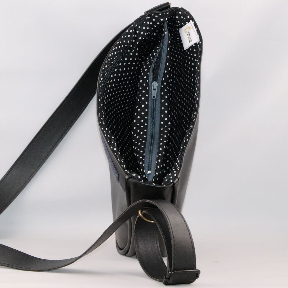 intérieur base de sac noir en cuir de raisin pour rabats interchangeables