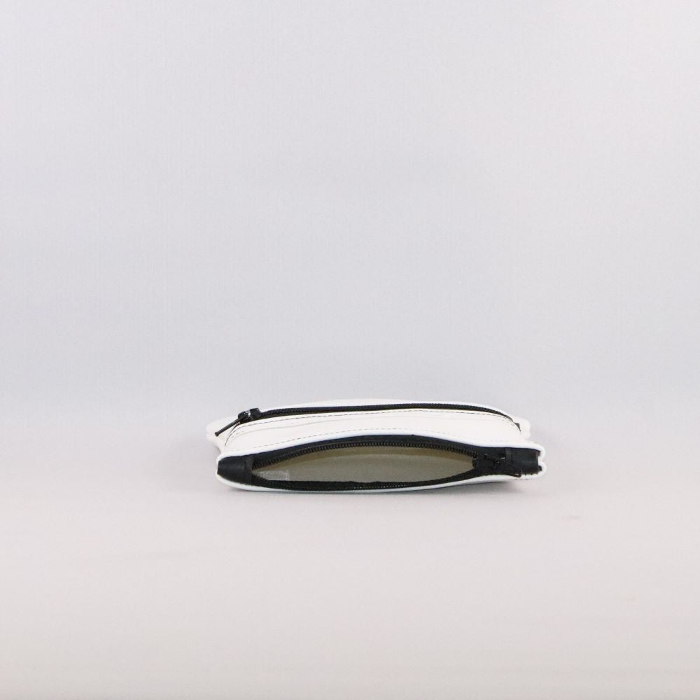 porte-monnaie alter cuir de raisin blanc ouvert