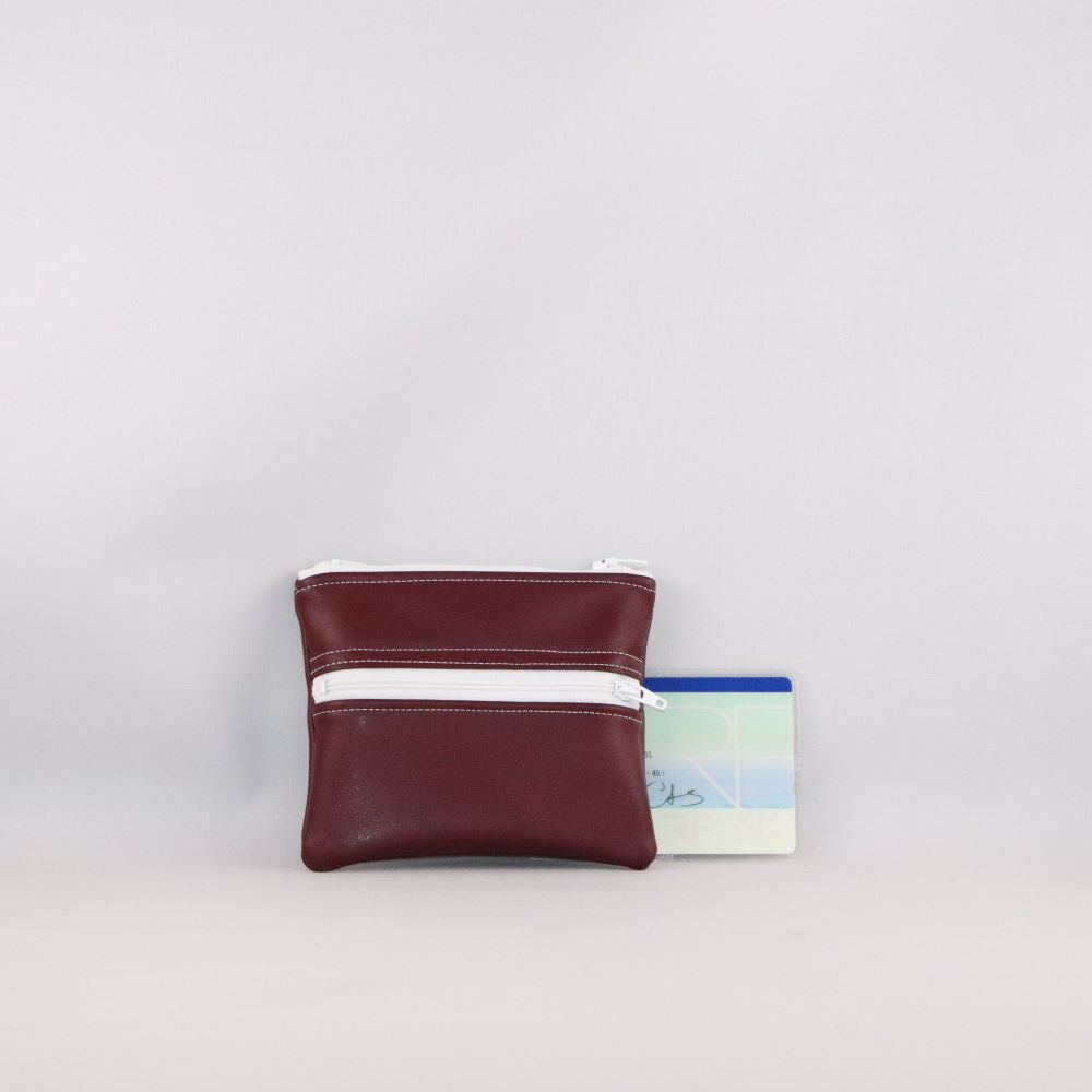 porte-monnaie alter cuir de raisin bordeaux avec CNI
