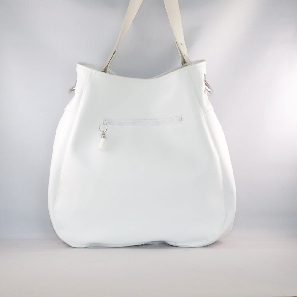 sac poire fourre-tout en alter cuir de raisin blanc arrière