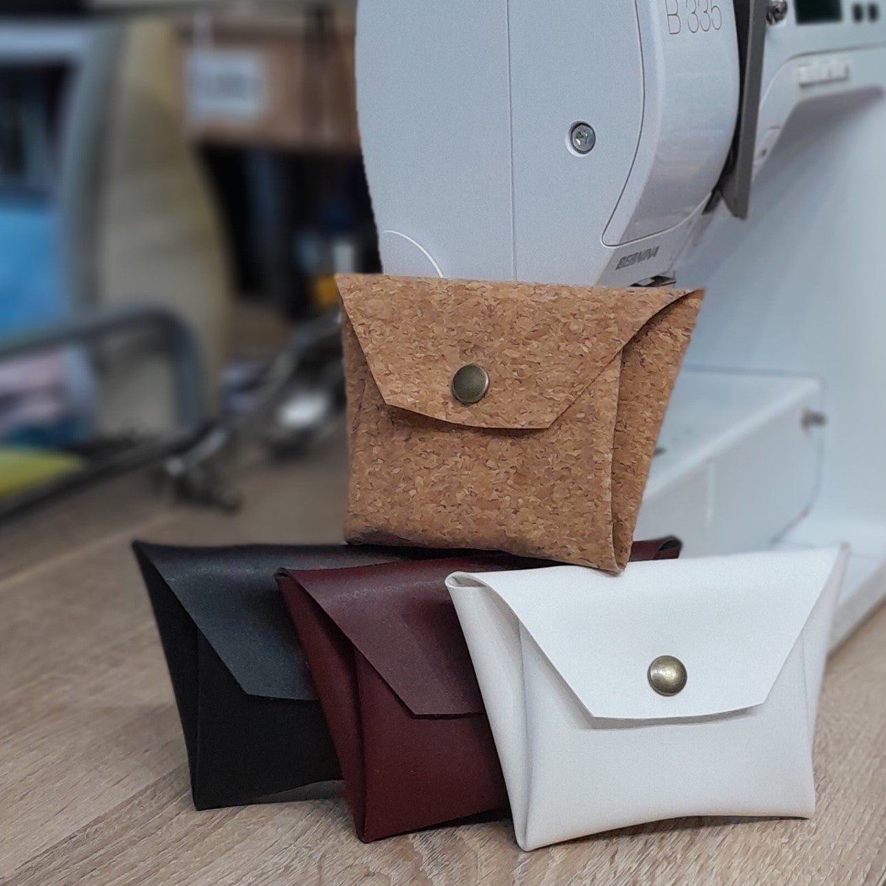 Porte-monnaie origami en alter-cuir de raisin