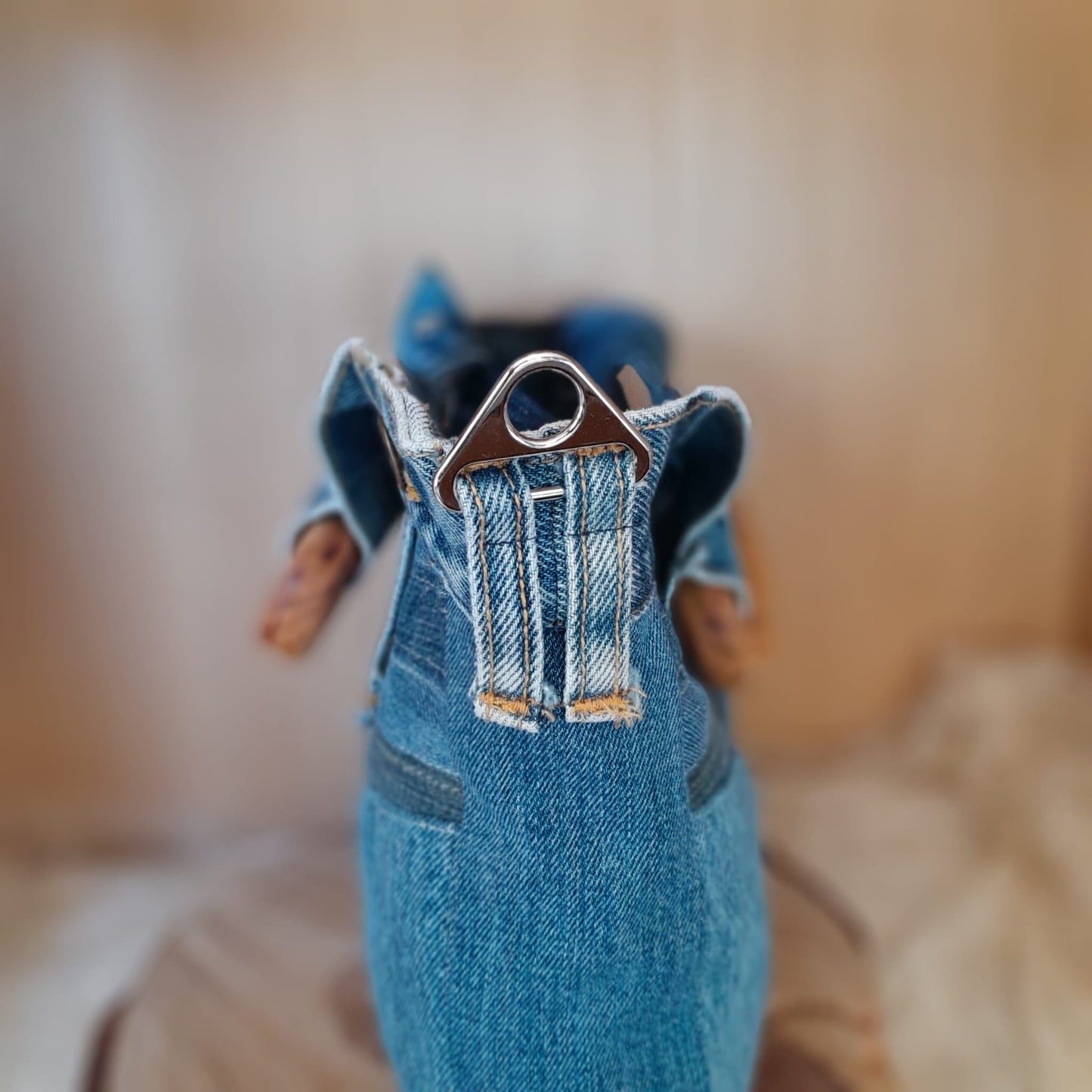 Petit cabas bois et jean n°183
