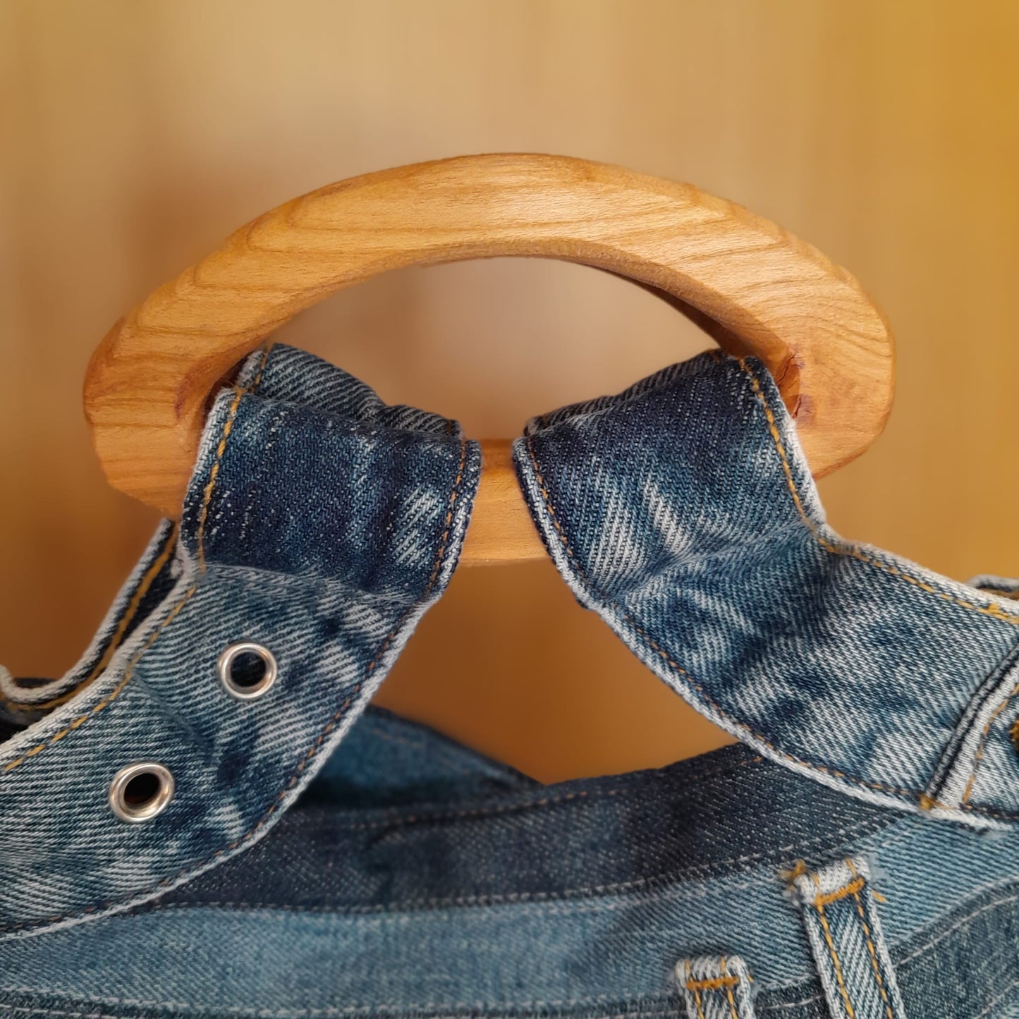 Petit cabas bois et jean n°183