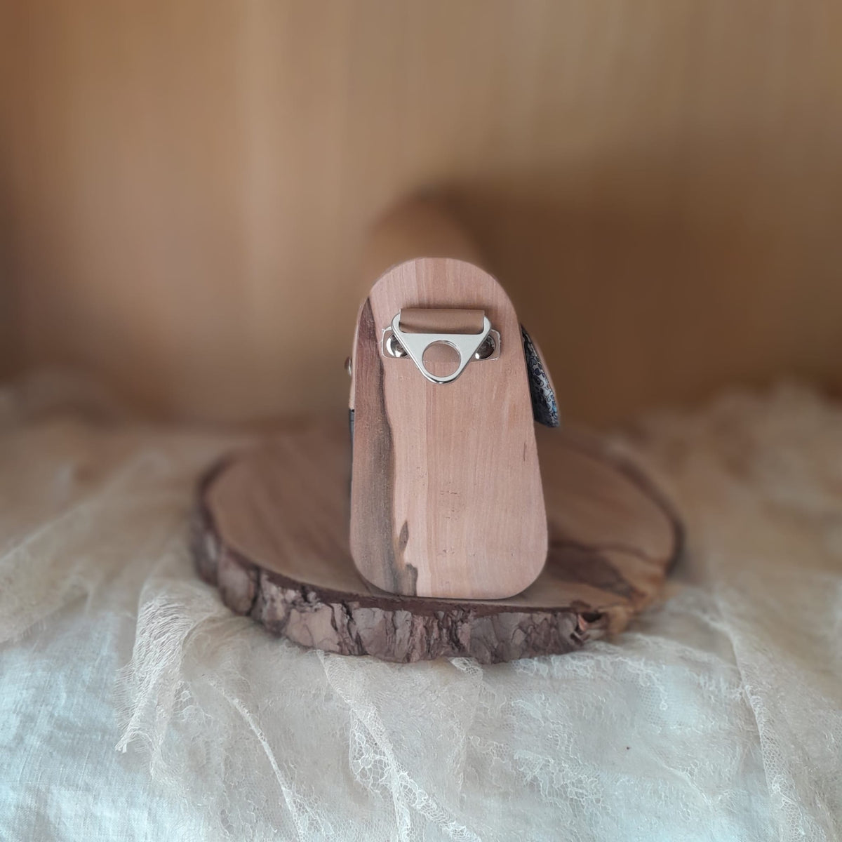 Mini sac bois alisier et marc de raisin came et noir 223