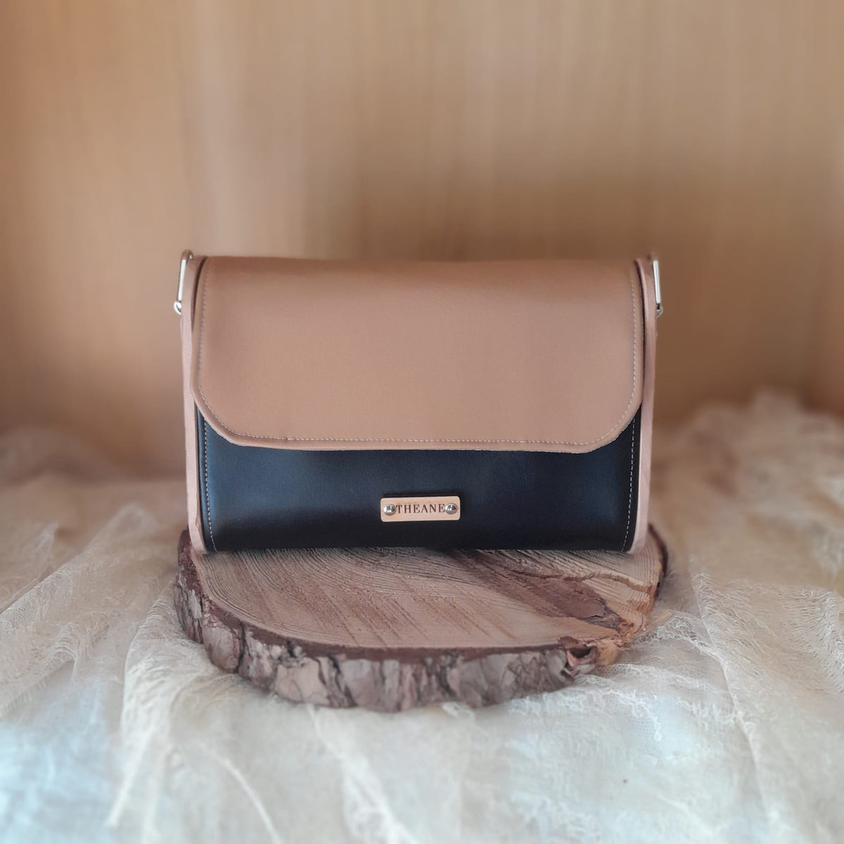 Mini sac bois alisier et marc de raisin came et noir 223