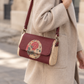 Mini sac bordeaux bois noyer et cuivre n°202