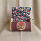 Mini sac bordeaux bois noyer et cuivre n°202