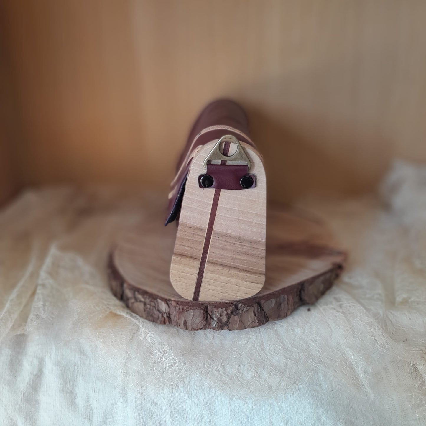Mini sac raisin bordeaux bois noyer