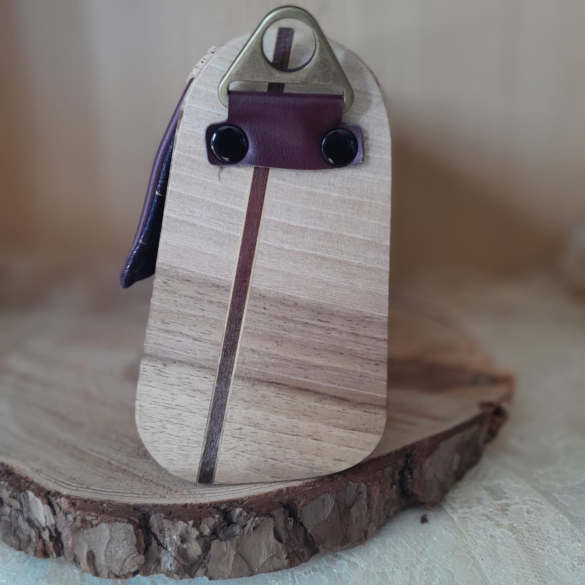 Mini sac raisin bordeaux bois noyer