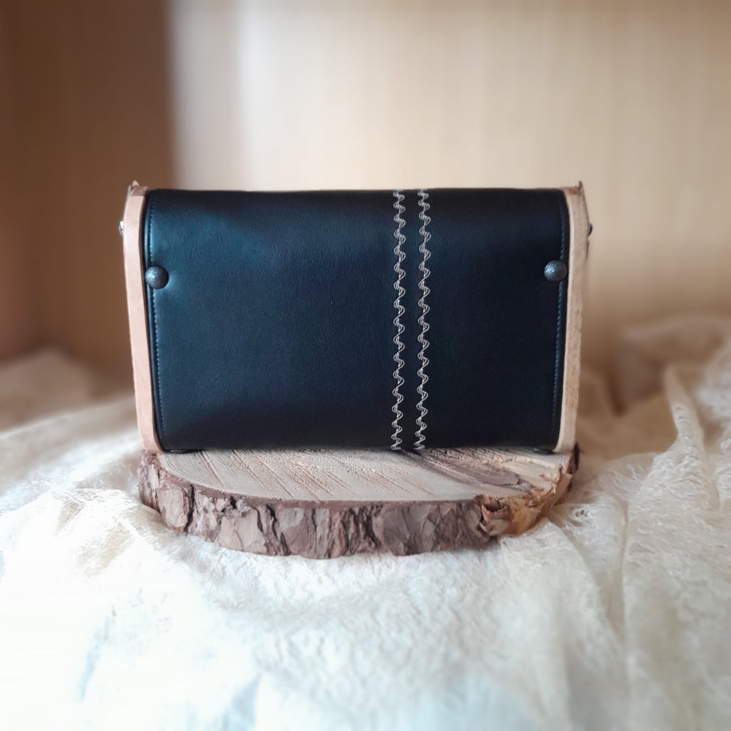 Mini sac noir bois noyer poirier chêne n°165