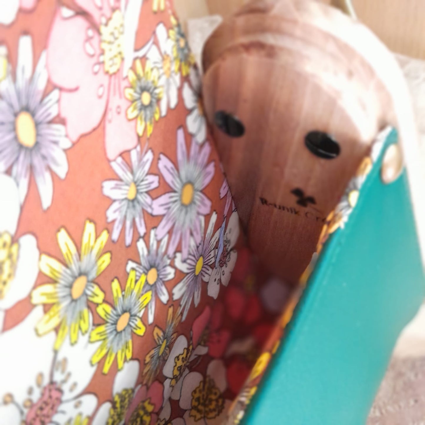 Mini sac vert liège rose bois frêne n°198
