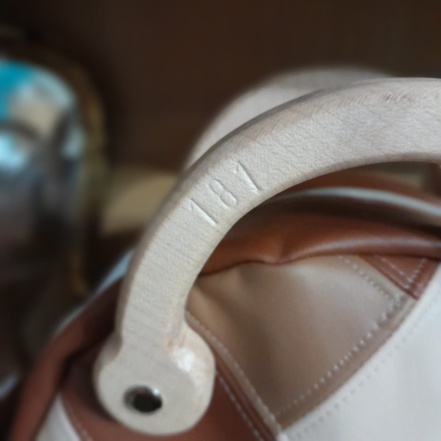 Petit sac rond raisin marron 3 tons poignées bois érable