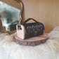 Sac Kube raisin dentelle noir côtés bois noyer