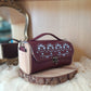 Kube 11 bordeaux dentelle Sac à main bois et raisin n°209