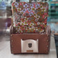 Petit sac cartable bois et alter-cuir de raisin caramel 100