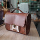 Petit sac cartable bois et alter-cuir de raisin caramel 100