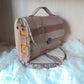 Petit sac cartable bois résine epoxy et raisin camel 120