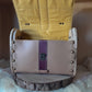 Sac cartable raisin camel et côtés en noyer