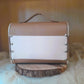 Sac cartable bicolore camel sable bois noyer érable n°176