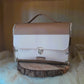 Sac cartable bicolore camel sable bois noyer érable n°176