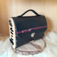 Sac cartable noir bois noyer n°221
