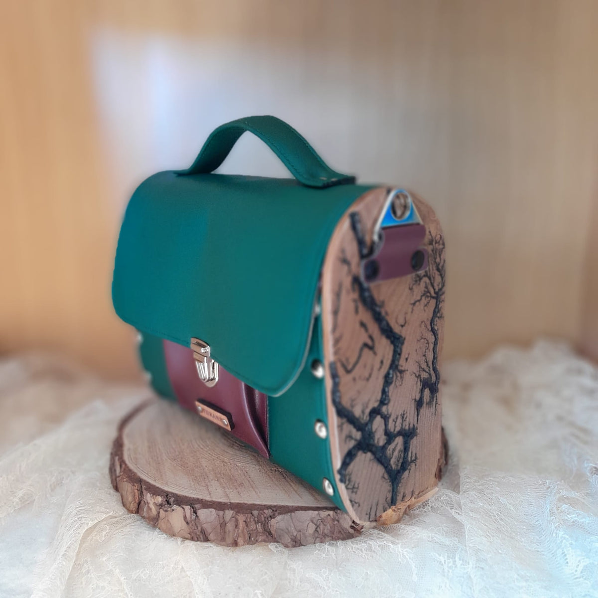 Sac cartable vert bordeaux orme Lichtenberg n°229