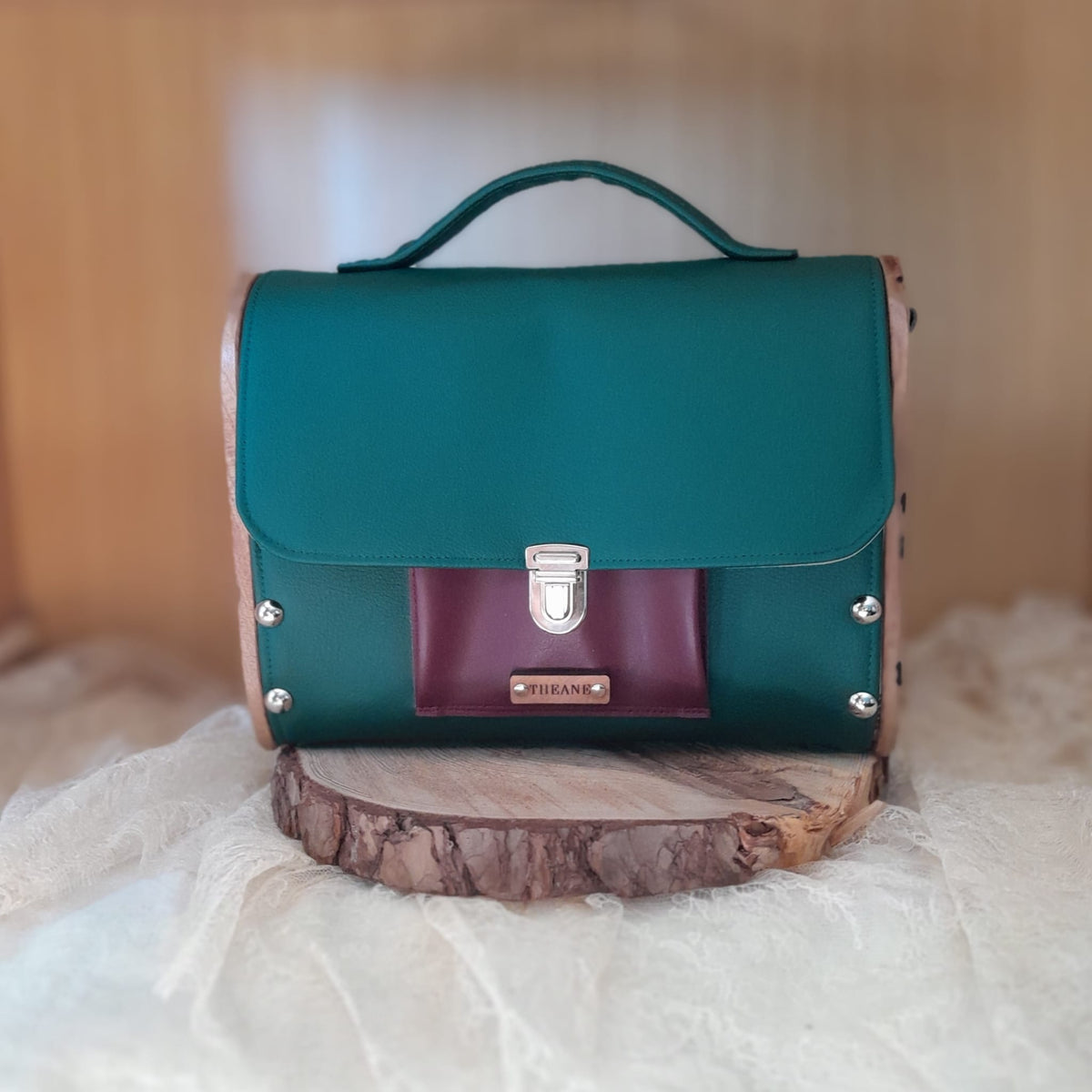 Sac cartable vert bordeaux orme Lichtenberg n°229