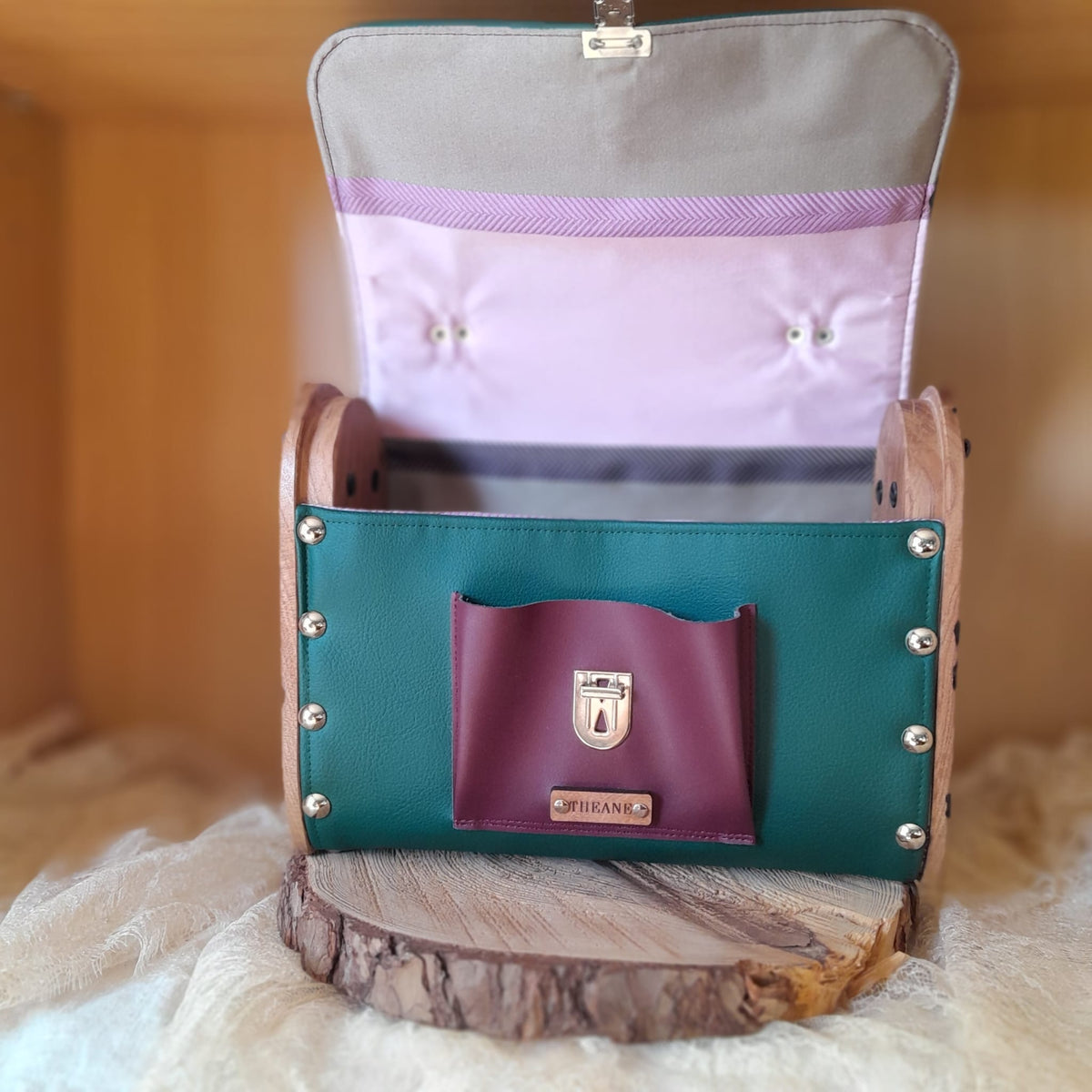 Sac cartable vert bordeaux orme Lichtenberg n°229